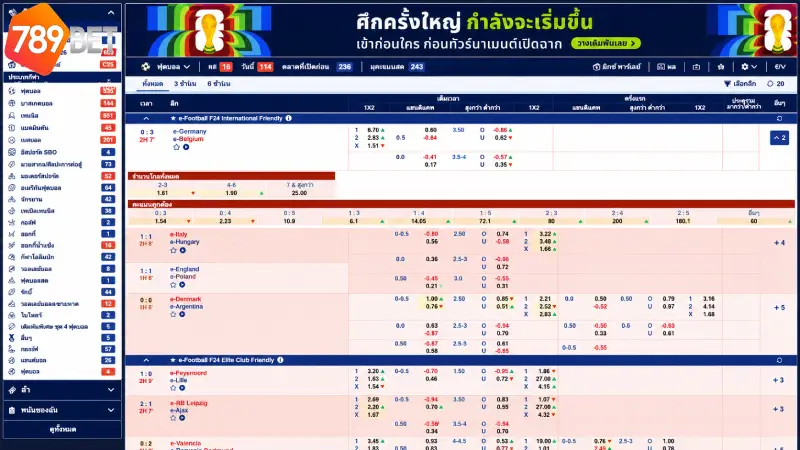 ประเภทกีฬายอดฮิตและรูปแบบการเดิมพันที่หลากหลาย 789bet